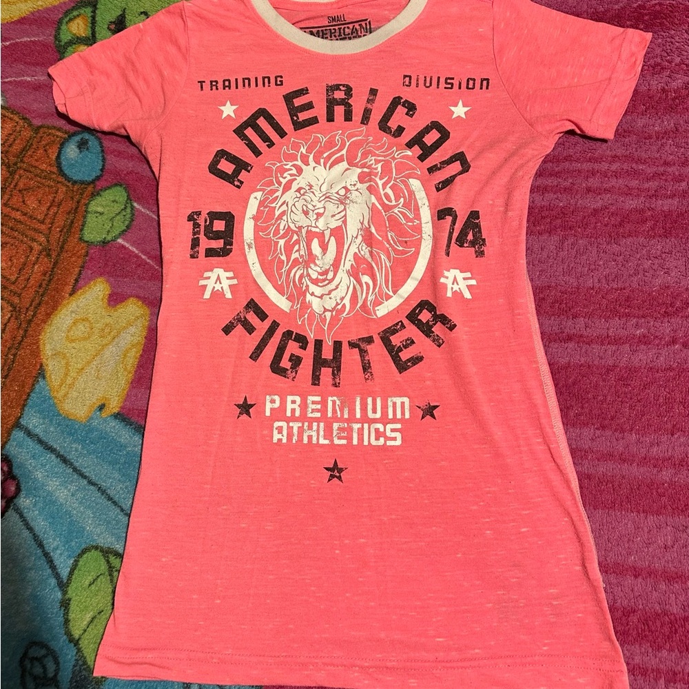 Exclusive American Fighter Coral Tee with Graphic Distressed Print
